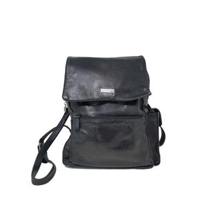 Perlina Black Leather Backpack